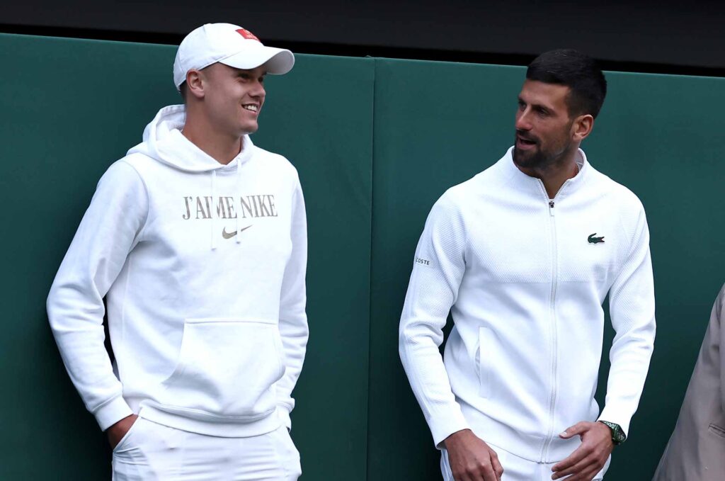 Holger Rune and Novak Djokovic 