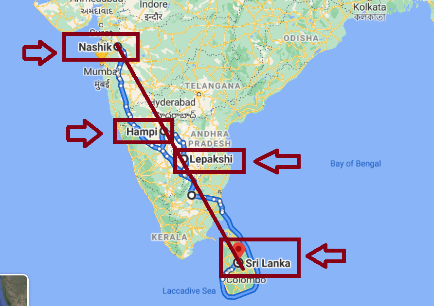 Pushpak Vimaan Route